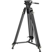 Sort SmallRig AD-01 videostativ med tre ben, spreder, fluidhoved og langt panoreringsgreb