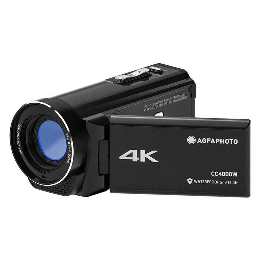 Sort Agfa Photo Realimove CC4000 4K-videokamera med håndrem