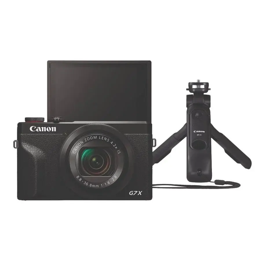 Sort Canon PowerShot G7 X Mark III med stativgreb og tilbehør fra Premium Vlogger Kit