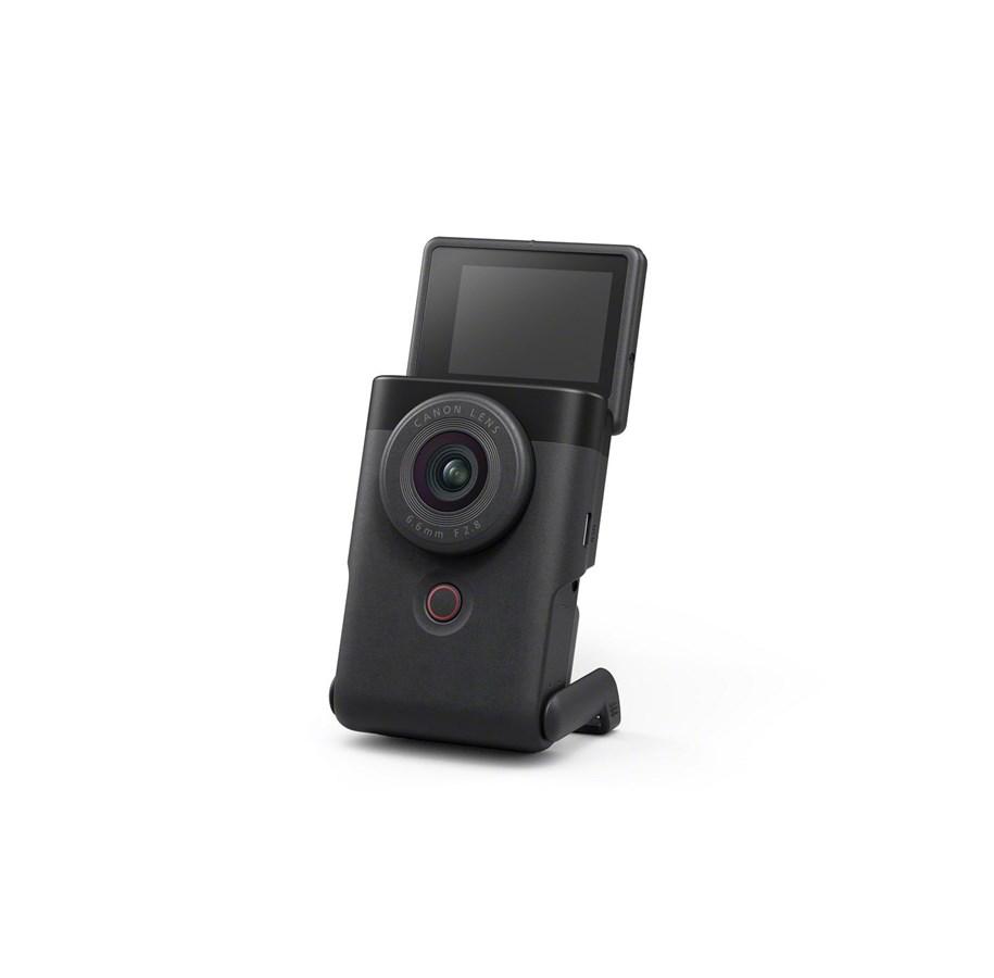 Sort Canon PowerShot V10 Vlog Starter Kit med kompakt kamerahus og indbygget støtte
